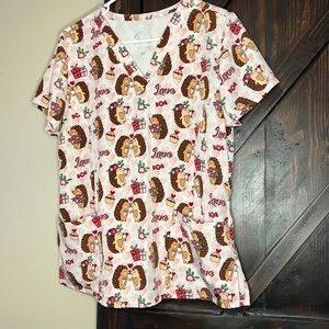 Prints by Maevn Hedgehog Love Valentine’s Day Scrub Top